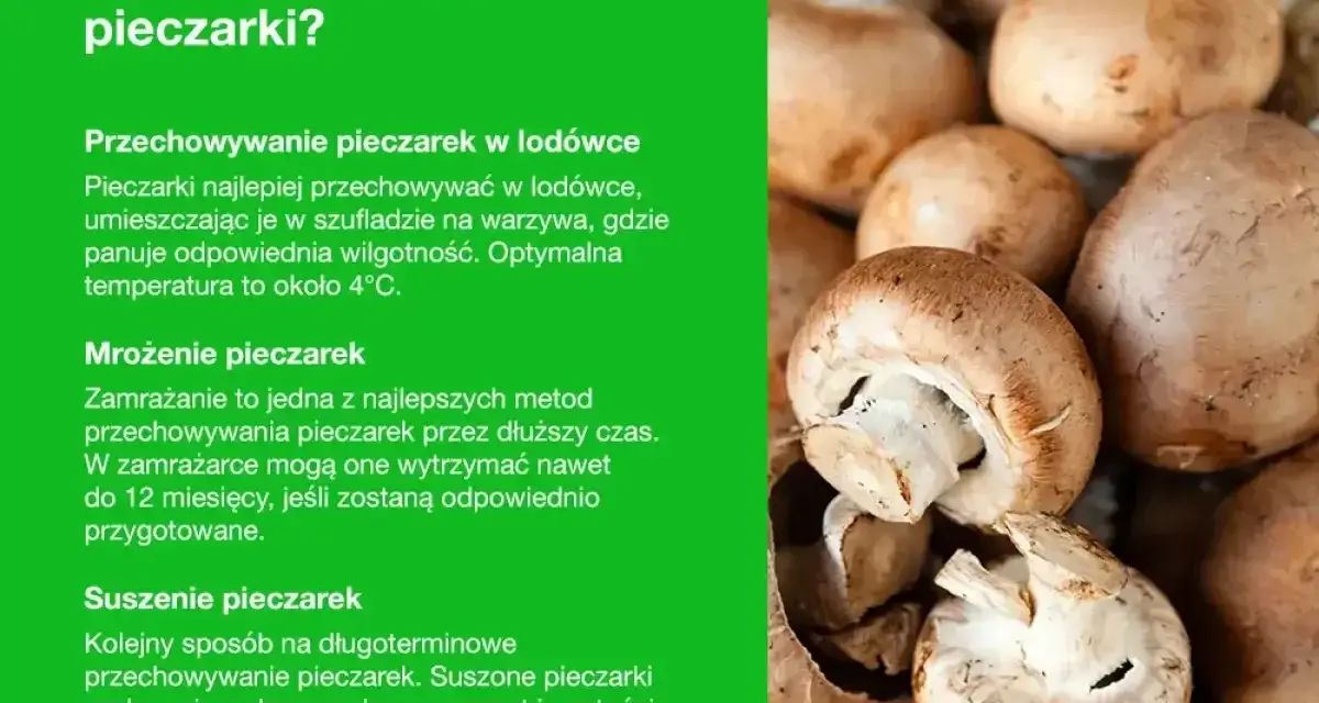 Jak przechowywać pieczarki? W lodówce, przez mrożenie lub suszenie. Świeże pieczarki najlepiej trzymać w szufladzie na warzywa.