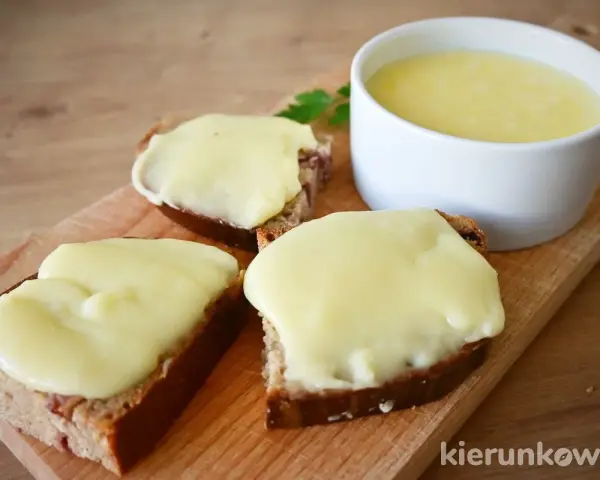 Smażony ser z twarogu na chlebie, idealny na szybkie śniadanie. Prosty przepis na pyszny, domowy przysmak.